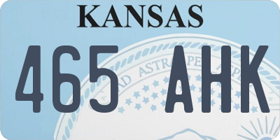KS license plate 465AHK