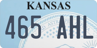 KS license plate 465AHL