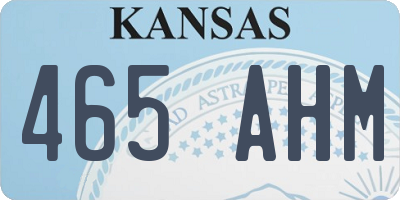 KS license plate 465AHM