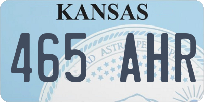 KS license plate 465AHR