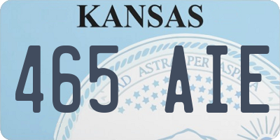 KS license plate 465AIE