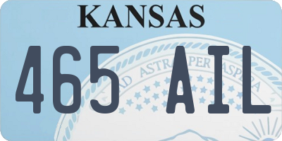 KS license plate 465AIL
