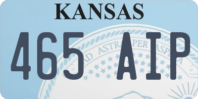 KS license plate 465AIP