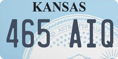 KS license plate 465AIQ