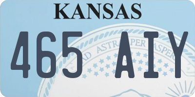 KS license plate 465AIY