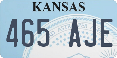 KS license plate 465AJE