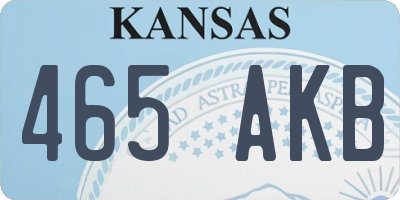 KS license plate 465AKB