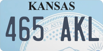 KS license plate 465AKL