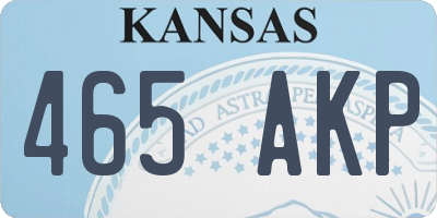 KS license plate 465AKP