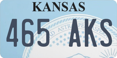 KS license plate 465AKS