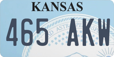KS license plate 465AKW