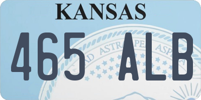 KS license plate 465ALB