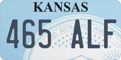 KS license plate 465ALF