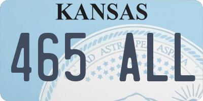 KS license plate 465ALL