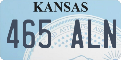 KS license plate 465ALN