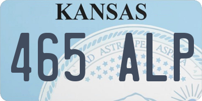 KS license plate 465ALP
