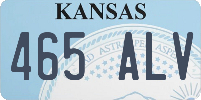 KS license plate 465ALV