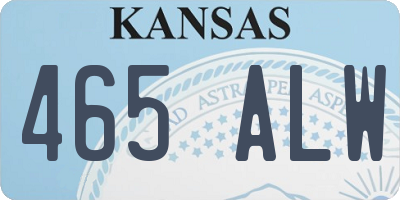 KS license plate 465ALW