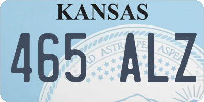 KS license plate 465ALZ