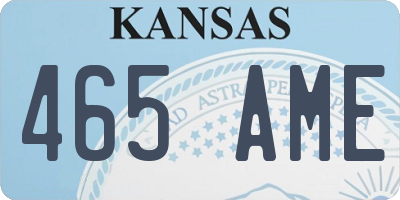 KS license plate 465AME