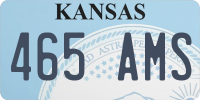 KS license plate 465AMS