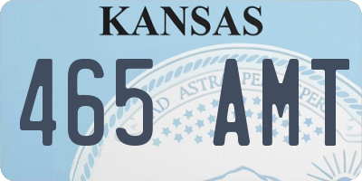 KS license plate 465AMT