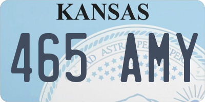 KS license plate 465AMY