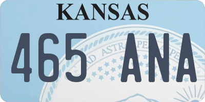KS license plate 465ANA