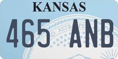 KS license plate 465ANB