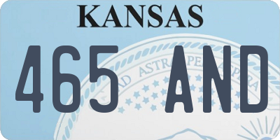 KS license plate 465AND