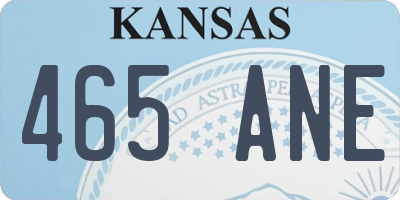 KS license plate 465ANE