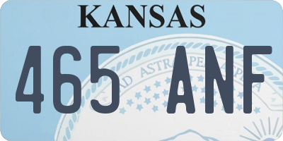 KS license plate 465ANF