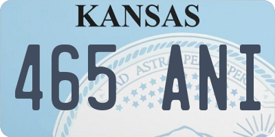 KS license plate 465ANI