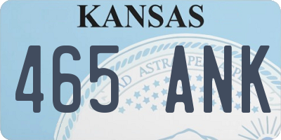 KS license plate 465ANK