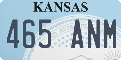 KS license plate 465ANM