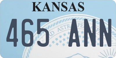 KS license plate 465ANN