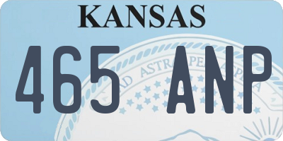 KS license plate 465ANP