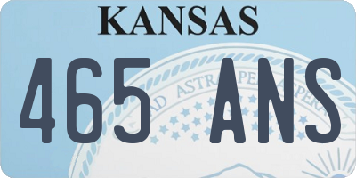 KS license plate 465ANS