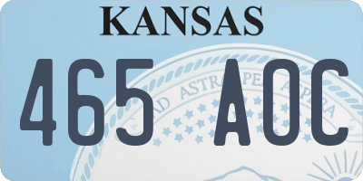 KS license plate 465AOC