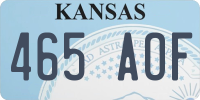 KS license plate 465AOF