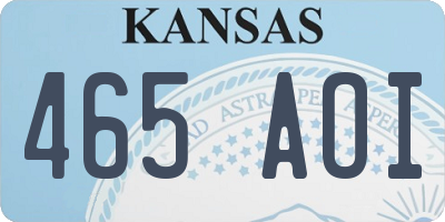 KS license plate 465AOI