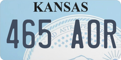 KS license plate 465AOR