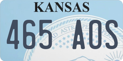 KS license plate 465AOS