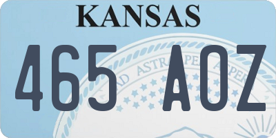 KS license plate 465AOZ
