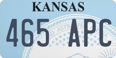 KS license plate 465APC