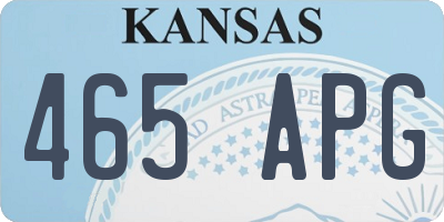 KS license plate 465APG