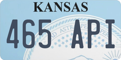 KS license plate 465API