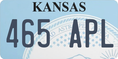 KS license plate 465APL
