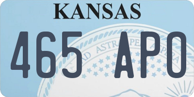 KS license plate 465APO
