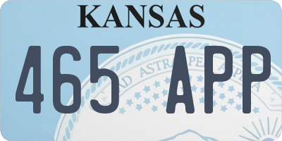 KS license plate 465APP